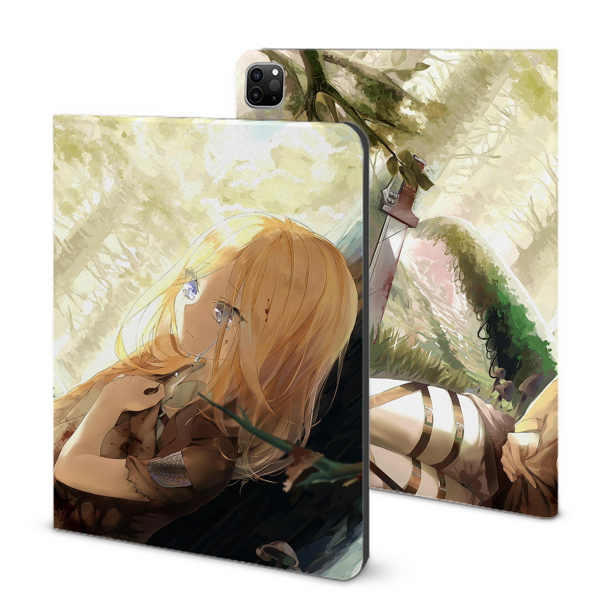 （画像用） 進撃の巨人 Attack on Titan IPad ケース ブック型 PUレザー TPU 耐衝撃 軽量 薄型 ペン収納なし 全面保護 IPad 各モデル対応
